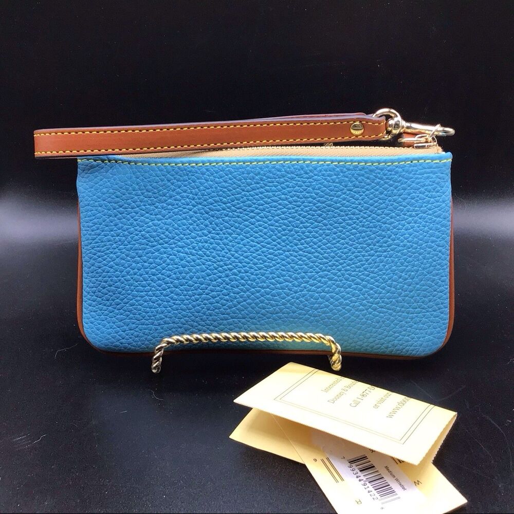 Dooney & Bourke Pebble Grain Medium Wallet Wristlet Sky Blue 7.5” x 4” New - Picture 2 of 7